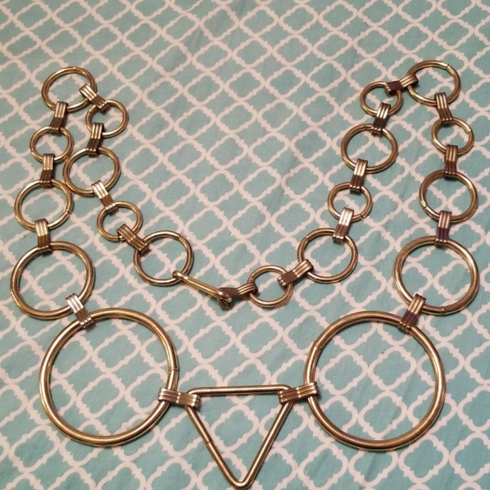Retro Geometric 41" Gold Metal Belt
